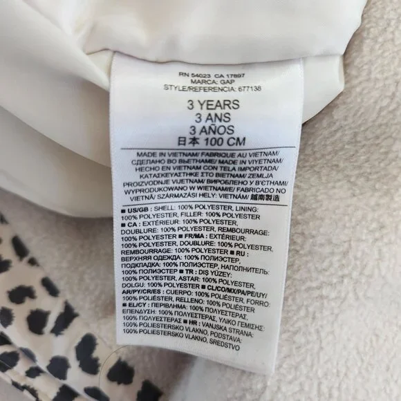 Baby Gap 3-Year-Old Snow Bib Overalls Leopard Print Fleece Winter Cute Comy Cozy - Picture 11 of 12